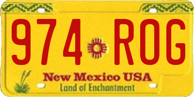 NM license plate 974ROG