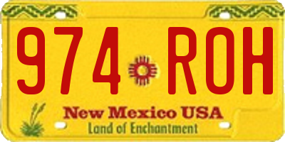 NM license plate 974ROH