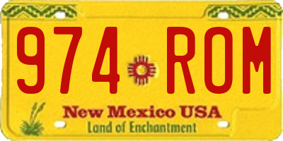 NM license plate 974ROM