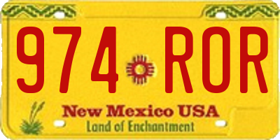 NM license plate 974ROR