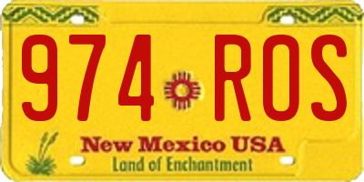 NM license plate 974ROS