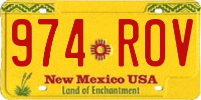 NM license plate 974ROV