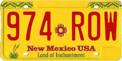 NM license plate 974ROW