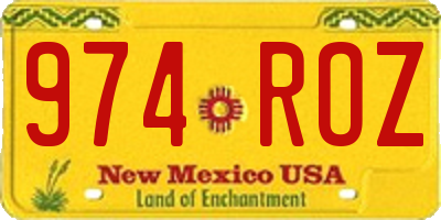NM license plate 974ROZ