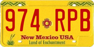 NM license plate 974RPB