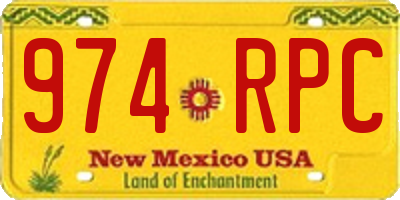 NM license plate 974RPC