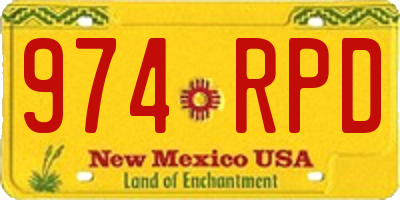 NM license plate 974RPD