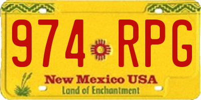 NM license plate 974RPG