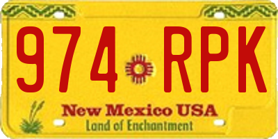 NM license plate 974RPK