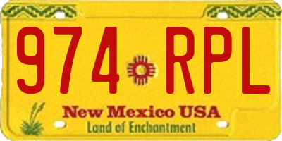NM license plate 974RPL