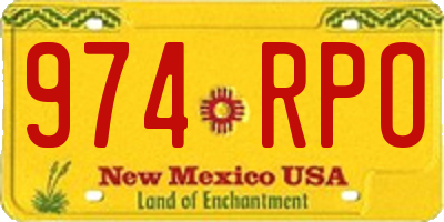 NM license plate 974RPO
