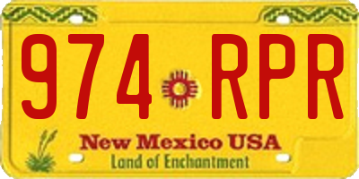 NM license plate 974RPR