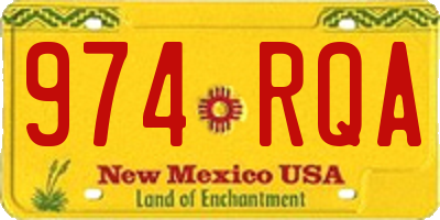 NM license plate 974RQA