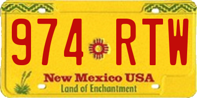 NM license plate 974RTW