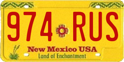 NM license plate 974RUS