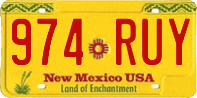 NM license plate 974RUY