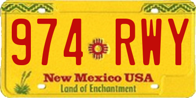 NM license plate 974RWY