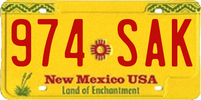 NM license plate 974SAK