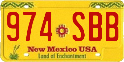 NM license plate 974SBB