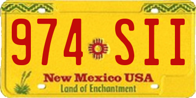 NM license plate 974SII