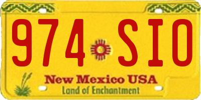 NM license plate 974SIO