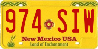 NM license plate 974SIW