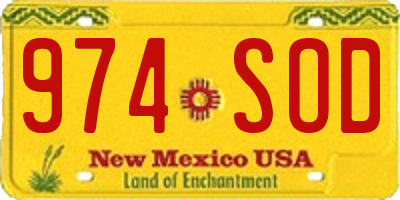 NM license plate 974SOD