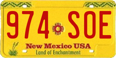 NM license plate 974SOE