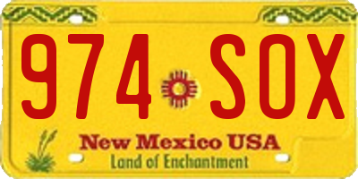 NM license plate 974SOX