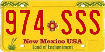 NM license plate 974SSS