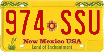 NM license plate 974SSU