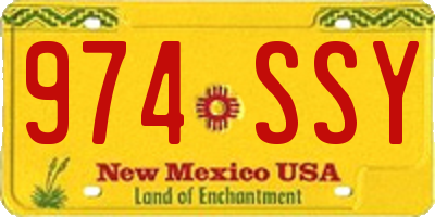 NM license plate 974SSY