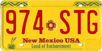 NM license plate 974STG