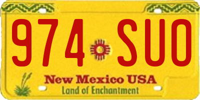 NM license plate 974SUO