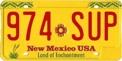 NM license plate 974SUP
