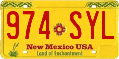 NM license plate 974SYL