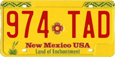 NM license plate 974TAD