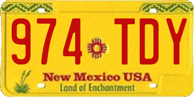 NM license plate 974TDY