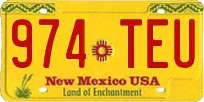 NM license plate 974TEU