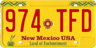 NM license plate 974TFD