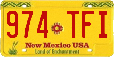NM license plate 974TFI