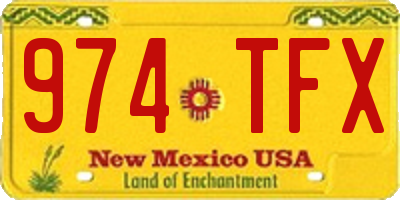 NM license plate 974TFX