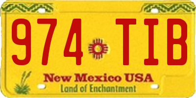 NM license plate 974TIB