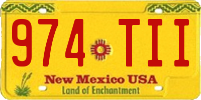 NM license plate 974TII