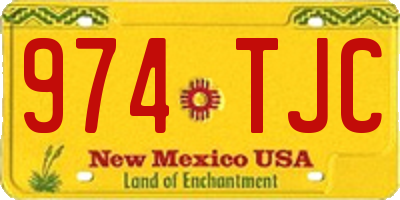 NM license plate 974TJC