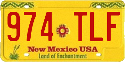 NM license plate 974TLF
