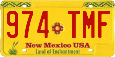 NM license plate 974TMF