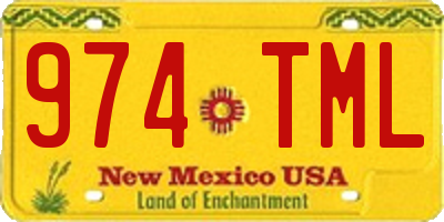 NM license plate 974TML