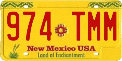 NM license plate 974TMM