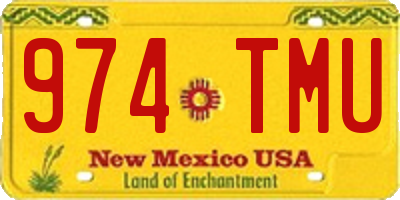 NM license plate 974TMU